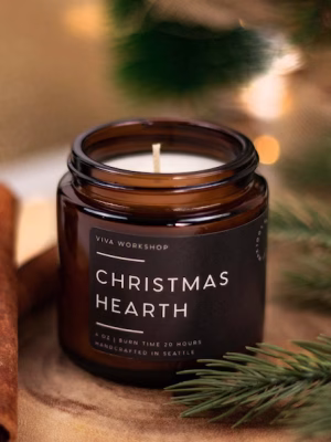 christmas hearth soy wax candle