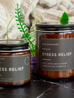 stress relief soy wax candle
