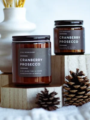 cranberry prosecco soy wax candle