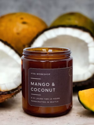 tropical mango & coconut soy wax candle