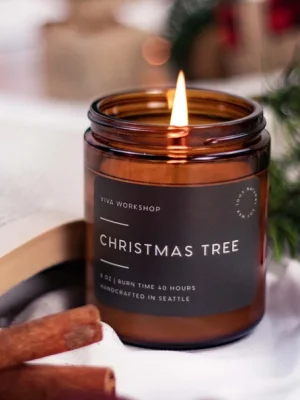 christmas tree soy wax candle