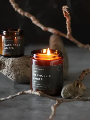 oakmoss & amber soy wax candle