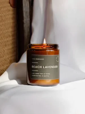 beach lavender soy wax candle